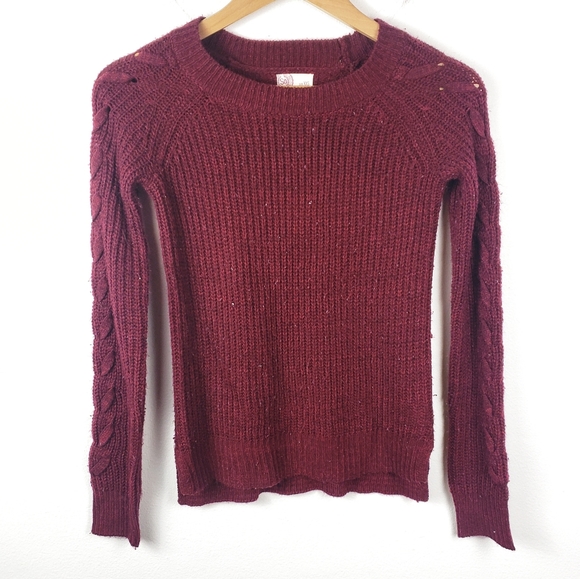 SO Sweaters - SO Burgundy Pullover Knit Sweater XXS